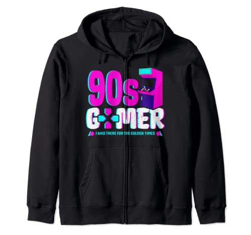 Retro 90s Gamer – Funny Arcade OG Gamer Nostalgia Old Games Sudadera con Capucha