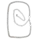 taillengürtel silber Schöner schicker Gürtel. 3Reihen Gürtel Strass Diamant Damen Hüfte Kette Anhänger Taillengürtel Silber