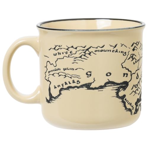 Image of Silver Buffalo Lord of the Rings Map Wax Resist, Ceramic Camper Mug, 20oz