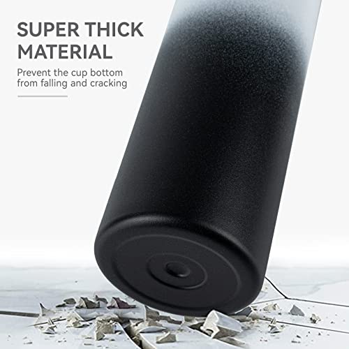 Kerilyn 18 Oz Insulated Water Bottle With Straw, Stainless Steel, Vacuum Double Walled Leak Proof Sports Water Cups Flask With 2 Lids (Straw, Spout), Sweat-Proof Bpa-Free, White Gradient #TOP5