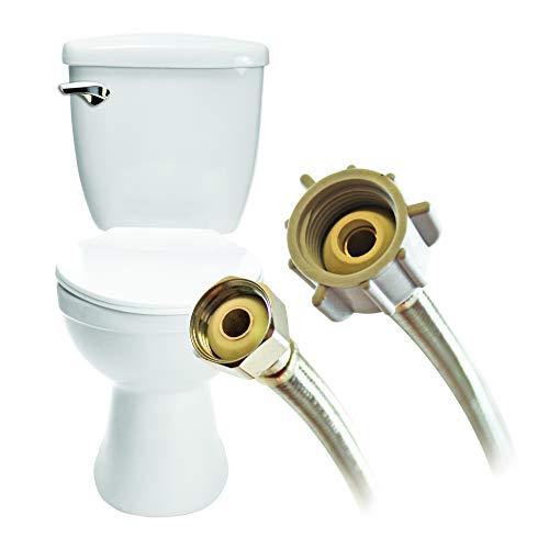 Fluidmaster B4T12 Toilet Connector, Braided Stainless Steel - 1/2 F.i.p. Thread X 7/8 Female Ballcock Thread, 12-Inch Length #TOP2