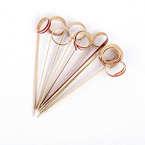GUODUN Bambú Decorativo En Forma de Tijera Palos de Lujo Aperitivos Selecciones Palillo de Dientes de Anillo Brocheta de cóctel(Red) Cover