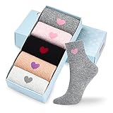 Women's Crew Socks Corlap Cotton Athletic Ankle Socks Colorful Casual Socks for Womens US Shoe Size 5-10 with Gift Box Gifts f​or Women(5 Pairs)