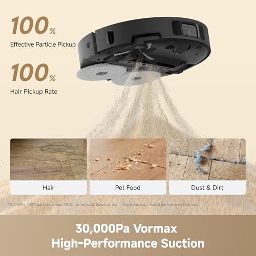 Image of DREAME L60 Ultra FE Robot Vacuum and Mop, Auto-Empty and 100℃ Self-Cleaning Mop, 30,000Pa Suction, Obstacle Avoidance and 360 Navigation, Corner to Edge Deep Cleaning, TriCut Brush, Black