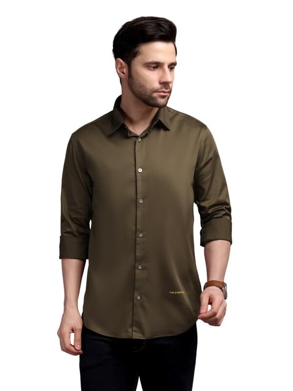 Image of The Stripp & Co Men's Full Sleeve Cotton Solid Shirt | Regular Fit Casual | Soft & Breathable Fabric | Button-Down Collared Formal,& Office Wear | Everyday Shirt | Sizes M to 2XL