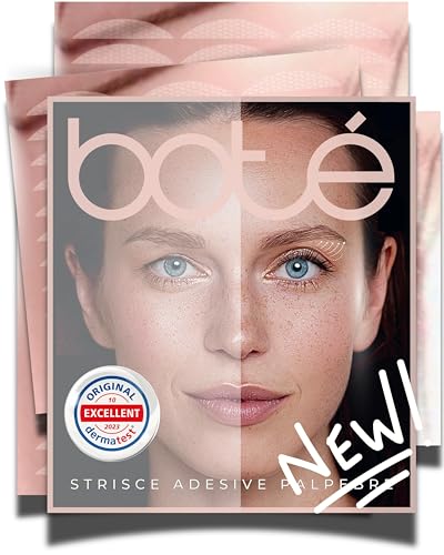 BOTÉ adesivi palpebre cadenti invisibili & traspiranti - palpebre cadenti cerotti per un sguardo fresco, eyelid tape per sollevamento palpebra, cerotti palpebre cadenti, set di 144 eyelid strips XL