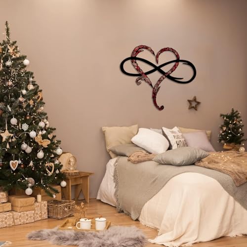 AOOLVY Infinity Heart Wall Decor, Unique Infinity Heart Metal Art Wall Decor Love Sign Steel Wall Plaques Bedroom Ornaments for Home Wedding Decor, Room Living Room Decoration - Image 7