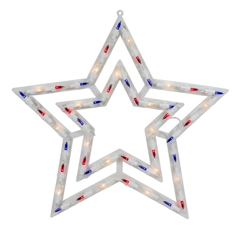 Lighted Patriotic Star Window Decoration - 17
