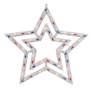 Northlight Lighted Patriotic Star Window Decoration 17