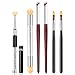 SILPECWEE 6Pcs Ombre Brush For Gel Nails Acrylic Nail Art Brush Fan Nail Brush Nail Gradient Pen Nail Sponges Pens Nail Art Tools For Salon&DIY