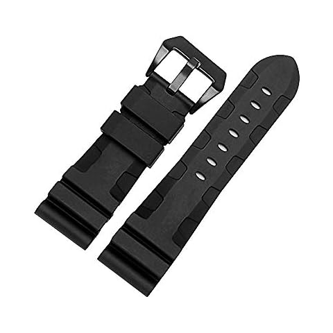 Finjin R 24mm Rubber Diver Replacement Watch Band PVD Buckle fit for Men Panerai Luminor Radiomir 42mm Cover