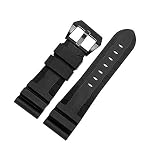 Finjin R 24mm Rubber Diver Replacement Watch Band PVD Buckle fit for Men Panerai Luminor Radiomir 42