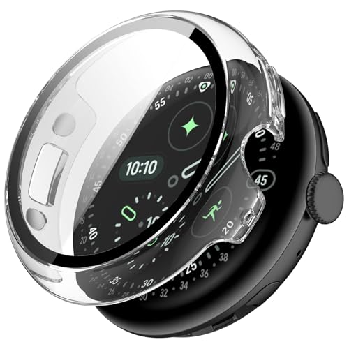 INIAYOH For Google �O�[�O�� Pixel Watch 4 (45 mm) �J�o�[ �����^ PC+�K���X�f�� �����ߗ� ���ϋv �h�o�E�h�� �ϏՌ� �[�d�̗��֐��i���Ǎς݁j�ی�P�[�X���O�����ƂȂ����ڏ[�d�\(�N���A)