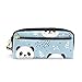 Produktbild Niedliches Panda-Blätter-Mäppchen mit Fächern für Kinder, Schule, Frauen, Kosmetiktasche, klein, Blau