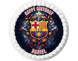 Cake Topper FC 7.5 inch Custom Edible Personalize BIRTHDAY CAKE Soccer Futbol Barcelona