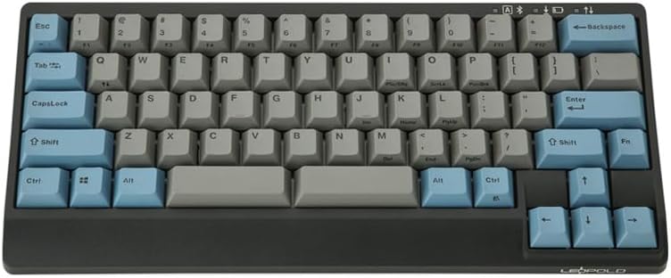 Leopold FC650MDS GrayBlue 65% Mechanical Keyboard, English US Arrangement, 65 Key Wired USB-C CHERRY MX Quiet Red Axis