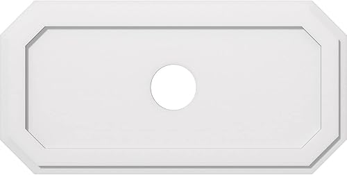 Miniatura 127 de Ekena Millwork CMP36X18ED-03000 Medallones de techo de uretano contemporáneo de PVC de grado arquitectónico Emerald 36"W x 18"H x 3"ID x 12 1/2"C x