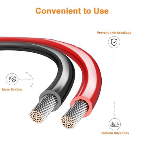 VIABRICO 8 Gauge Wire, for Automotive Power/Ground, Battery Cable, Car Audio, RV, Amp, CCA, Automotive Wire, Amp Kit, Battery Cables, Wiring Kit, (30 feet Each- Black/Red) - Image 4