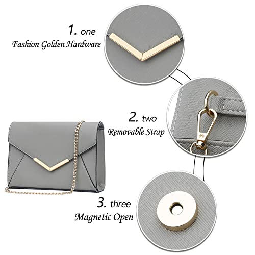 Kkxiu Women Elegant Faux Leather Evening Envelope Clutch Purse Foldover Bags For Party Wedding Prom  thumb #2