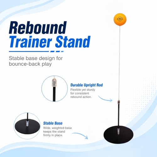 Image of Space Theme Table Tennis Trainer for Kids|Indoor Ping Pong Set with Elastic Rebound Shaft|Includes 1 Base,2 Rackets,2 Balls & 1 Wire Sleeve|Active Sports Toy for Reflex & Coordination