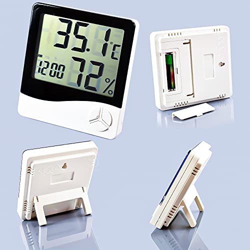 Termo Higrômetro Temperatura Umidade Ar Relógio Digital Htc1