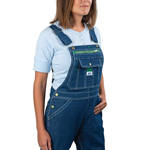 Liberty® Womens Washed Denim Bib Overalls, Stonewashed Indigo Blue, Small #TOP1