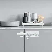 Vista 5 de Pestillo de perno de barril, pestillo de puerta de perno deslizante, cerradura deslizante blanca de 6.3 pulgadas con agujero de candado, herrajes