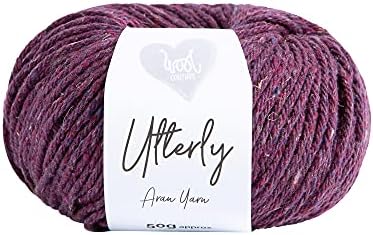 Wool Couture, Utterly Aran Yarn 50g Ball - Machine Washable Aran Weight Yarn - Heather, 1-Pack