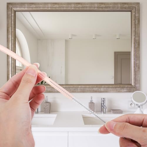 GEEHUA 4 Stück Schlauchbürste, 1 m Edelstahl Flaschenbürste Reinigungsbürstenset, Extra Lang Flexibles Dünn Rohrreinigungsbürstenset zum Reinigen von Strohhalmen, Kühlschrankabfluss