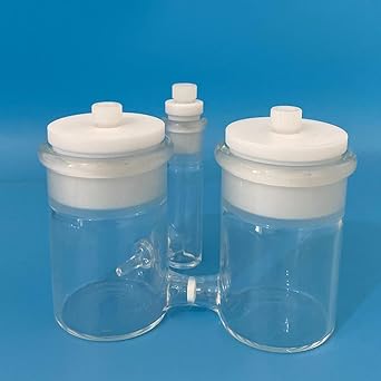 1pc Three Cell H-Shaped Electrochemical Cell with Reference Electrode for Advanced Electrolytic Experiments(30ml-30ml-30ml)