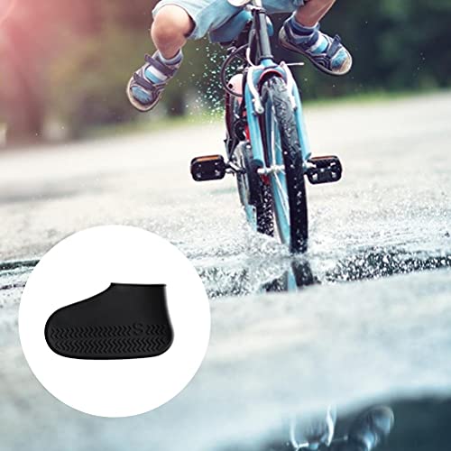 Enfudid Silicone Waterproof Shoe Covers, Reusable Not-Slip Rain Boot Shoes Cover, Portable Foldable Cycling Shoe Galoshes, Travel Outdoor Ankle Protectors Overshoe For Kids/Men/Women(Black) #TOP3