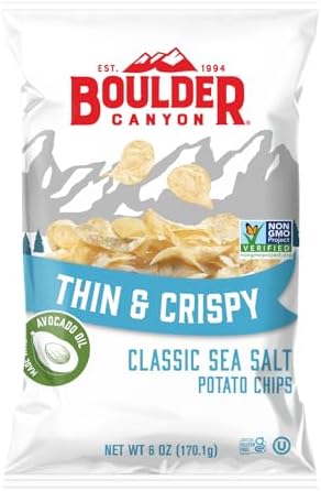 Boulder Canyon Thin & Crispy Classic Sea Salt Potato Chips, 6 OZ