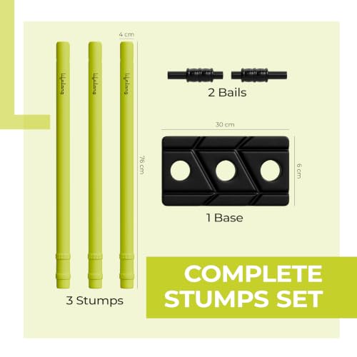 Image of Lifelong Premium Plastic Stump Set for All Ages | Durable Wicket Set with 3 Stumps, 2 Bails & 1 Base | Ideal for Boys, Girls & Adults | Full Size Practice and Recreational Play Set
