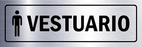 Male locker room, aluminium effect informational sign SP035-1mm flexible Plastic sign (150mm x 50mm)