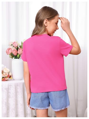 Image of WDIRARA Girl's Leopard Graphic T Shirt Crew Neck Short Sleeve Tee Shirts Cute Tops