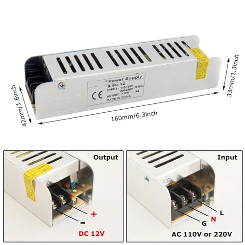 Alimentation 12V 16.5A boîtier métallique robuste pour système LED durable - 6