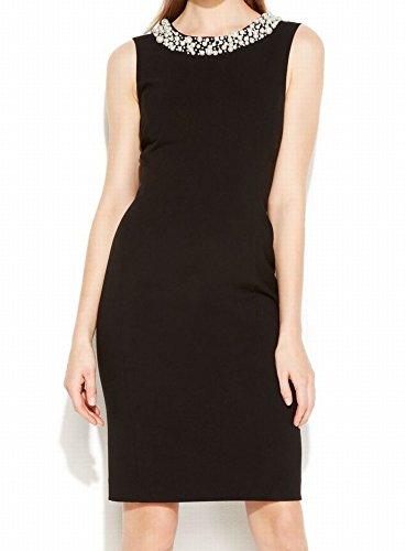 Calvin Klein Women's Sheath Dress with Pearl Neck