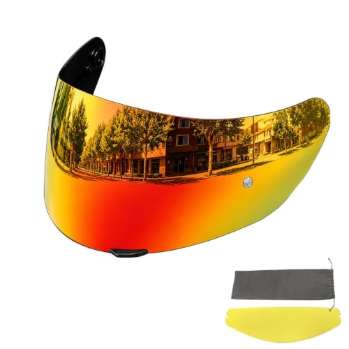 Image of PSLER Shatterproof Helmet Visor for K1 K1S K3SV K5 K5S,(Film&Gold Red) | Impact-Resistant ,UV400 Protection, Motorcycle Tinted Face Shield for K1 K1S K3SV K5 K5S ,Visor Replacement