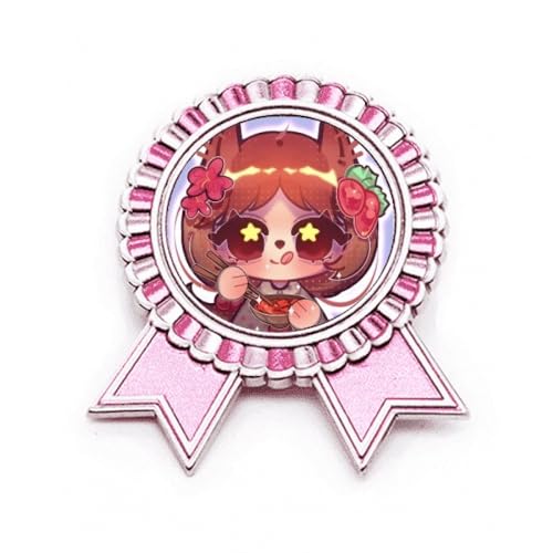 Broche écureuil chou mariné rose en métal taille M pour veste