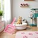 Myuiao Pink Cat Litter Scoop,Tray with Handle Compact Solid Color Cat Litter Sifter Coffee One Size for Tofu Cat Litter and Clay Litter, Durable ABS Plastic Litter Scoop