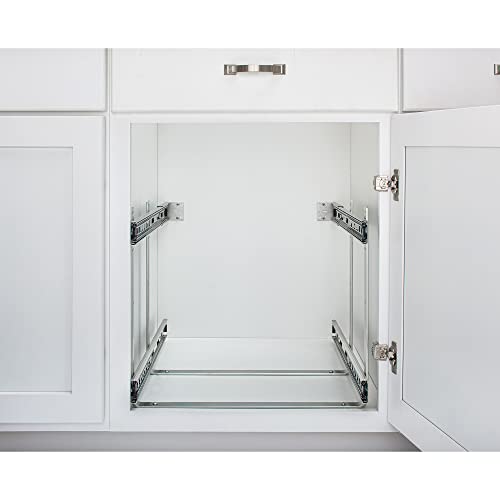 Rev-A-Shelf 5Wb2-2122Cr-1 21 X 22 Inch 2-Tier Wire Pull Out Storage Shelf Drawer Basket W/100Lb Capacity For Kitchen Base Cabinet Organization, Chrome #TOP7