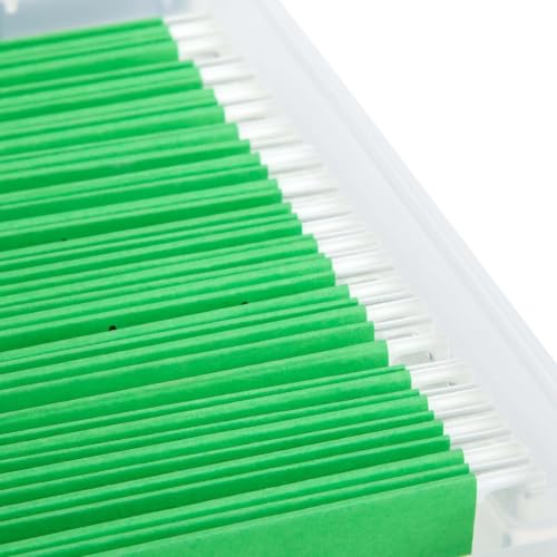 EDGUIOLV 19 Qt Clear Plastic Portable File Storage Box With Organizer Lid, Waterproof Seal & Secure Latches, Stackable Letter Legal Size Document Tote With Top Handle For Office Home Classroom - Image 6
