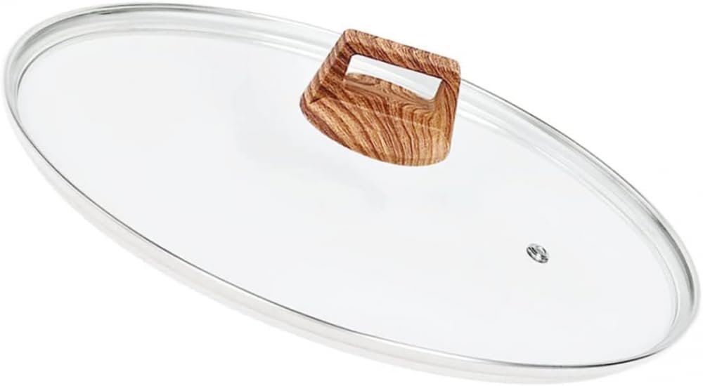 Glass Saucepan Steak Cooker Cookwear Wok Pot Cover Universal Pan Lid Cover Skillet Lids Cooking Utensils Frying Pan Cover Glass Cover Household Pot Lid Visible Pot Lid Food Glass-36 cm
