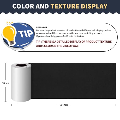 Image of ONine Leather Repair Patch,Leather Repair Tape, 3 x 60 inches Leather Repair Patch for Furniture,Vinyl Repair kit,Leather Couch Patch,for Sofas, Furniture, car Seats(Black-Fine Grain)