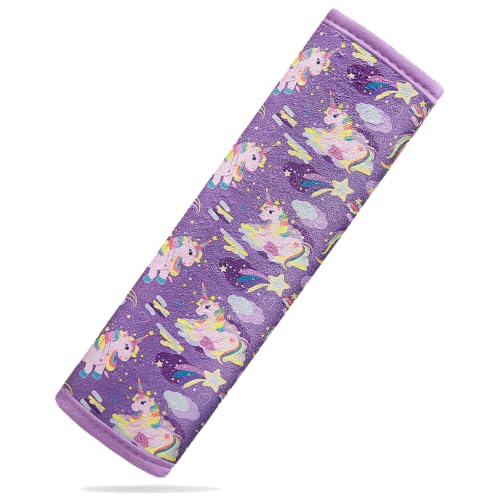 Image of Seat Belt Cover for Kids, Seat Belt Pad for Boys Girls, Car Seat Straps Shoulder Pads for Kids, Kid's Seat Belt Cushion, Shoulder Strap Pad, 1 Piece (Unicorn Power)