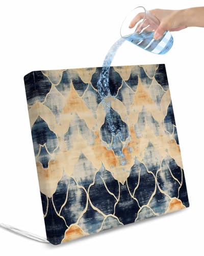 2 Pack Vintage Ethnic Waterproof Cushion Covers with Ties, Outdoor Patio Chaise Lounge Chair Seat Cushion Slip Covers Replacement(Only Cover) Country Shabby Chic Abstract Floral Motif 20