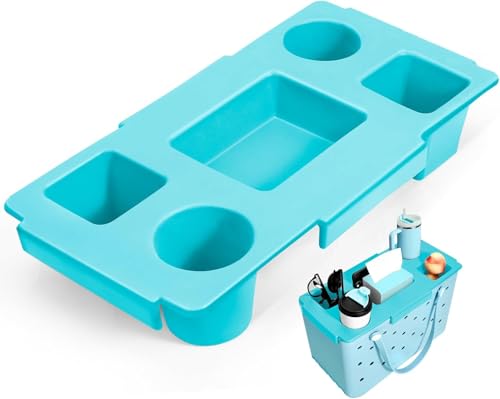 XYFuuee Top Cup Holder Tray for Bog Bag Accessories, EVA Phone Drink Snack Holder for Stanley 40 30 oz Compatible with X Large Original Bog Bag, Beach Rubber Tote Organizer Divider Lid Attachment, L