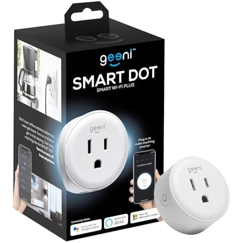 Geeni DOT Smart Wi-Fi Outlet Plug, White, (1 Pack) – No Hub Required – Works with Amazon Alexa and Google Assistant, Requires 2.4 GHz Wi-Fi Cover