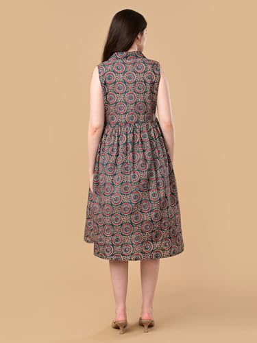 Image of The Mom Store Maternity and Nursing Sleeveless Dress for Women | Casual Dress | Pre and Post Pregnancy Wear | Printed Stylish Dress for New Mom | Trendy Dresses for Women's