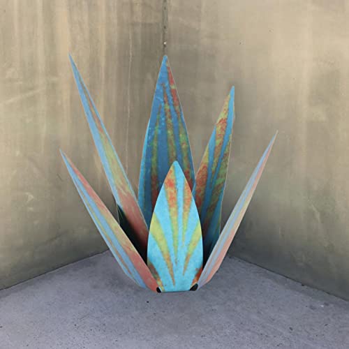flexman Tequila Rustic Sculpture, 13.8X2.8in DIY Metal Agave Plant, Waterproof Agave Iron Decoration for Gardens, Yards, Ponds, Decks, Lawns